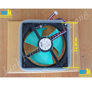 ( SP1217 ) Quạt Tủ Lạnh 12,5Cm Cánh Xanh 4 Dây ( Đỏ Đen Trắng Xanh ) 